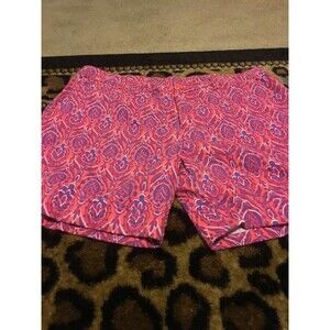 Faded Glory Women's Printed Cuffed Shorts Zip Button Pockets Size 16